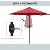 9ft Solar Patio Umbrella Outdoor Sunshade 24 LED Lights Tilt Canopy