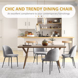 Modern Dining Chairs, Mid-Back Velvet-touch Upholstery Side Chair, Set of 4