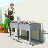 Wooden Raised Garden Bed with Legs, 72