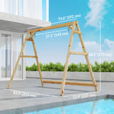 770lbs Porch Swing Frame, Heavy Duty A-Frame Hanging Chair Stand Only with Reinforced Bars for Porch