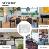 Buffet brillant avec 2 tiroirs et 3 portes, armoire buffet avec étagère ajustable, meuble bar à café avec rangement