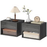 Floating Nightstand Set of 2, Wall Mounted Bedside Table with Drawer for Bedroom