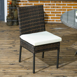 Chaises de salle à manger extérieure en rotin PE avec coussin