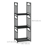 3-Tier Firewood Rack Heavy Duty Wood Storage Log Stacking Shelf with Hanging Hooks