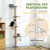 Cat Wall Shelves, Cat Wall Furniture with 4 Platforms