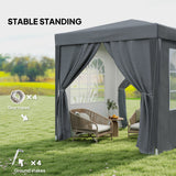 6.6'x6.6' Pop Up Canopy Tent with Sidewalls