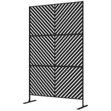 6.5FT Decorative Outdoor Divider, Metal Privacy Screen with Stand