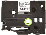 Laminated Flexible ID Tapes 24MM Black on White Multi 6