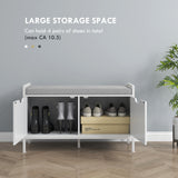 Shoe Storage Bench with Seat Cushion, Shoe Cabinet for Hallway
