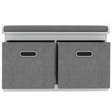 Shoe Storage Bench with Seat, 2 Fabric Drawers for Hallway