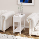 Flip Top End Table, Side Table with Storage Shelf and Cable Management