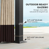 Gazébo patio 11' x 13' cadre en métal galvanisé