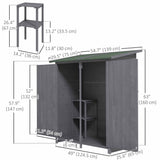 Garden Storage Shed Asphalt Roof Wooden Timber Double Door Utility Storage House with Shelf