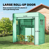 Serre tomate Walk-in Lean-to avec couverture PE renforcée, fenêtres à mailles