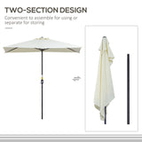 Parasol Demi-Rond 8pi Extérieur Balcon Parasol Patio Jardin Ombrelle Fenêtre Extérieure w/ 5 Nervures