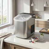 Portable Ice Maker Countertop, Self-Cleaning Ice Machine with 2 Bullet Ice Sizes