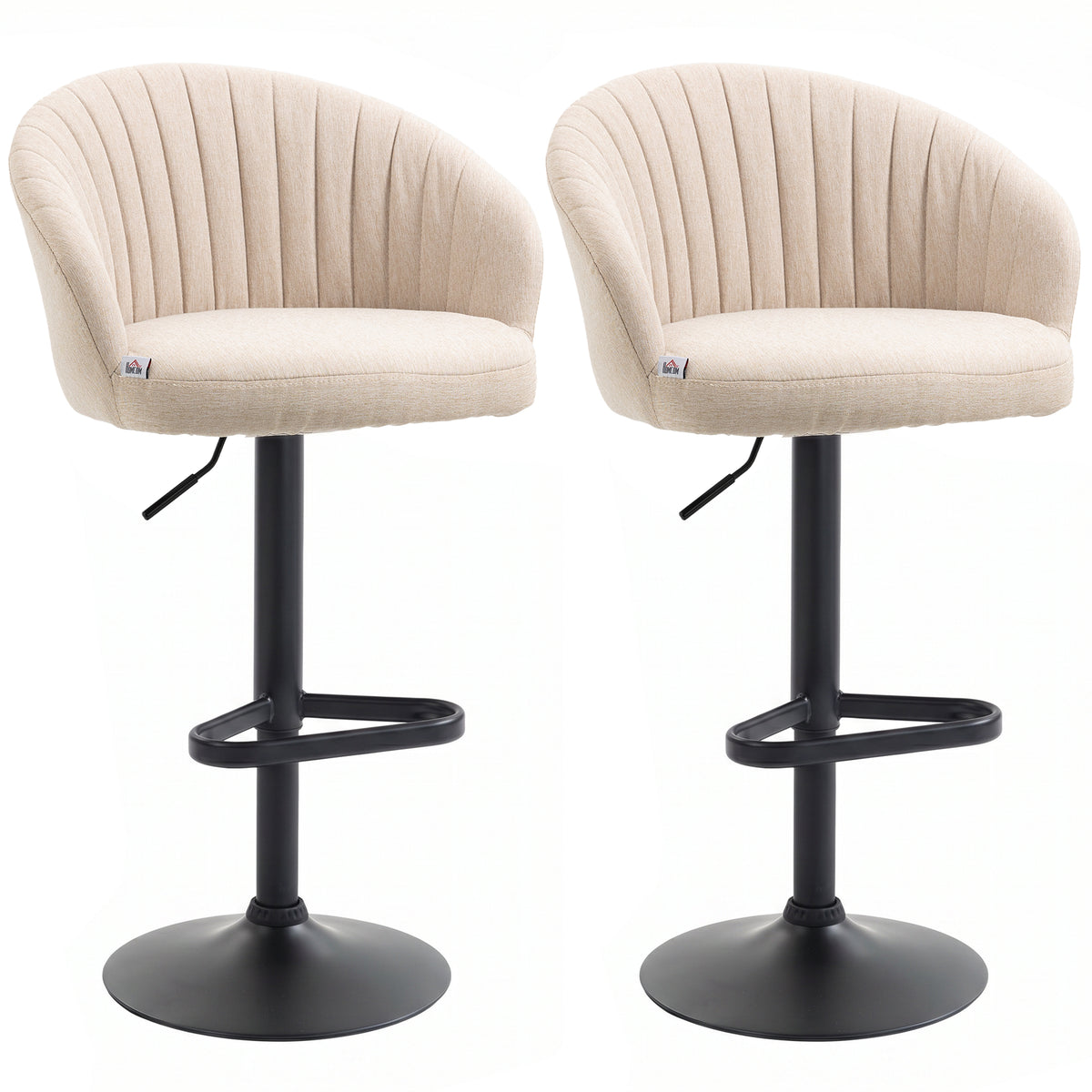 Bar Stools Set of 2, Swivel Counter Height Barstools with Back, Footrest, Adjustable Height