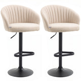 Bar Stools Set of 2, Swivel Counter Height Barstools with Back, Footrest, Adjustable Height