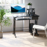Computer Desk with Keyboard Tray, Writing Desk with Drawer, Workstation for Home Office