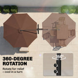 10' Deluxe Patio Umbrella, Banana Hanging Offset Sunshade with Crank