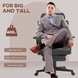 Big and Tall Office Chair with Foot Rest, 400LBS High Back Desk Chair with Padded Armrests, Lumbar Support