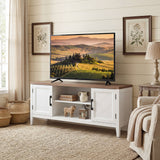 TV Stand for TVs up to 55 Inch, Entertainment Center with 2 Open Shelves, 2 Cabinets