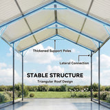 10 x 15ft Metal Carport, Heavy-Duty Carport Canopy with Reinforced Steel Frame & Roof