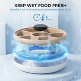 Automatic Cat Feeder for Dry Wet Food Timed Cat Dog Food Dispenser with 6 Trays 1 Ice Pack Battery Powered Light