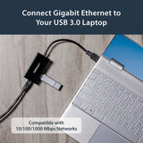 StarTech.com USB 3.0 to Gigabit Network Adapter with Built-In 2-Port H