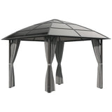 10' x 10' Outdoor Hardtop Gazebo Canopy with UV60+ Polycarbonate Roof, Steel Frame