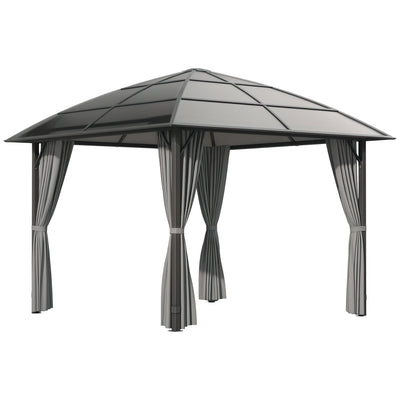 10' x 10' Outdoor Hardtop Gazebo Canopy with UV60+ Polycarbonate Roof, Steel Frame
