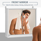 Wall Mounted Bathroom Medicine Cabinet Mirrored Cabinet with Hinged Door 2-Tier Storage Shelves