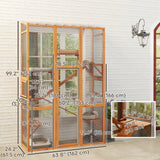 Grand catio extérieur avec 6 plateformes de saut, 2 rampes