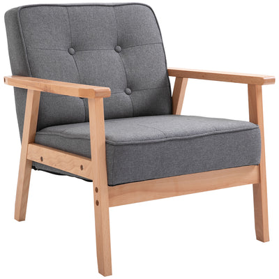 Fauteuil d'appoint du milieu du siècle, moderne, en tissu capitonné, dossier touffeté, siège de salon