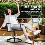 Outdoor Swivel Dining Chairs Set of 2, High Back Swivel Chairs with All Weather Mesh for Deck