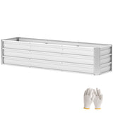 6' x 1.5' x 1.3' Galvanized Raised Garden Bed, Elevated Large Metal Planter Box w/ Install Gloves