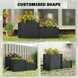 Vinyl Raised Garden Bed Kit, 3-Tier Elevated Garden Box with Open Bottom