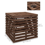 Base de parasol extérieur 2 en 1 avec rangement Table d'appoint de patio en bois