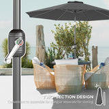 10' x 8' Round Market Umbrella, Patio Umbrella with Crank Handle and Tilt