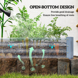 8 x 4 x 1ft Galvanized Raised Garden Bed, Reinforced Outdoor Planter Box with Open Bottom