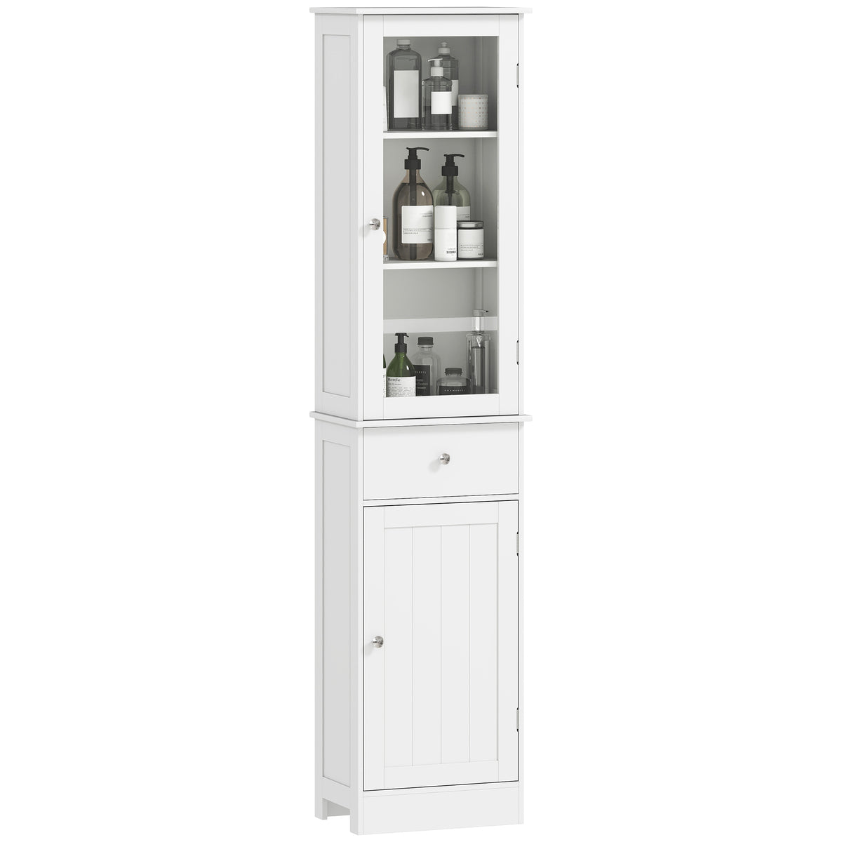 Tall Bathroom Cabinet, Bathroom Storage Cabinet with Drawers, 2 Doors and Adjustable Shelves