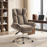 Big and Tall Office Chair Footrest Executive Desk Chair High Back Snowflake Velvet Reclining