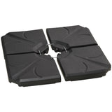 4 Piece Umbrella Base Stand Cantilever Offset Patio Umbrella Weight Plates w/ U Locking, 123 lb Capacity Water or 158 lb Capacity Sand