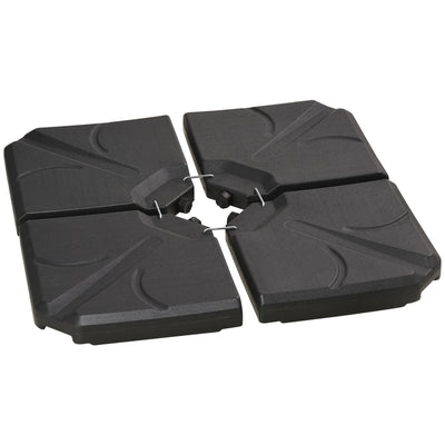 4 Piece Umbrella Base Stand Cantilever Offset Patio Umbrella Weight Plates w/ U Locking, 123 lb Capacity Water or 158 lb Capacity Sand