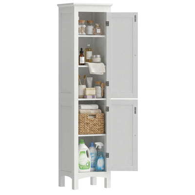 Tall Bathroom Cabinet, Freestanding Storage Organizer with Adjustable Shelves and Cupboards