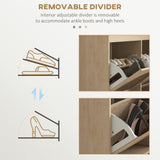 Meuble à chaussures pour entrée, Meuble de rangement pour chaussures avec 4 tiroirs basculants et étagères réglables pouvant contenir 20 paires de chaussures