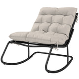 Outdoor Rocking Chair, Oversized Rocking Patio Chair with 25