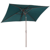 6.5x10ft Rectangle Aluminum Tilt Patio Umbrella Garden Market Parasol Outdoor Sunshade Canopy with Crank(Green)