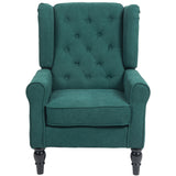 Fauteuil d'appoint en tissu, fauteuil à oreilles avec pieds en bois
