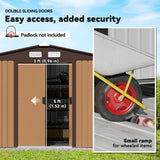 9.1'x6.4'x6.3' Garden Storage Shed w/ Foundation Kit Metal Tool Storage House w/ Double Doors